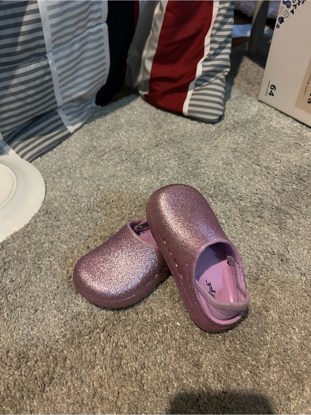Kids Glitter Slip-On Shoes - Purple